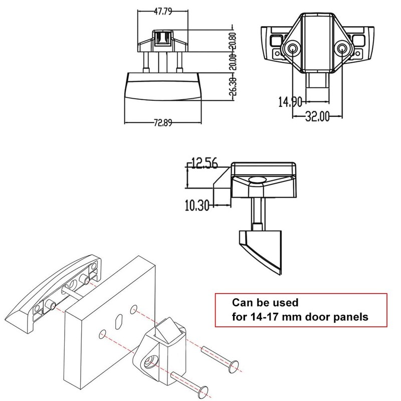 POFET Tow Bar Block Small Pull System Cabinet Lock for
