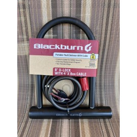 Blackburn New Blackburn 8" U-Lock with 4' X 8MM Cable 2 Keys Level 4/5 Security Bike Lock