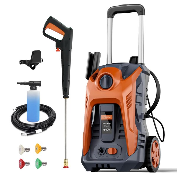 Pressure Washer with 25 FT Hose, 4 Quick Connect Nozzle