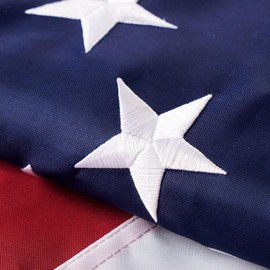 Flagolden American Flag 2x3 Feet for Outside Heavy Duty Embroidered US America Flags with 2 Brass Grommets, Polyester USA United Flag Outdoor Long Time Use