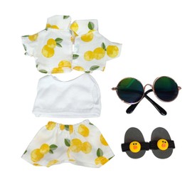 17cm Doll Clothes Set,5 Pieces Doll Outfit Set,Cute Outfits for Dolls-Stylish Accessaries Replaceable Clothing Collections Summer Vacation Style (NO Doll)