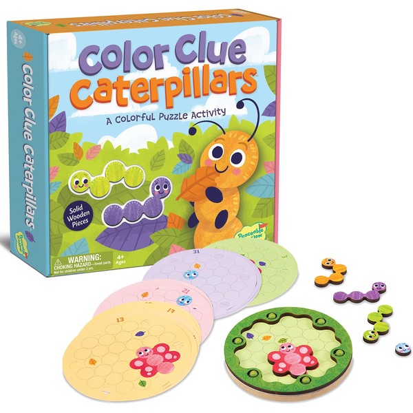 Peaceable Kingdom Color Clue Caterpillars – Magnetic Puzzles for Kids Ages 4 and Up