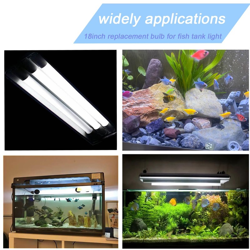 18'' Full Spectrum Daylight 15Watt Aquarium and Plant Light Bulb,Bright