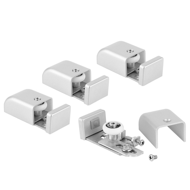 4Pcs Adjustable Sliding Door Stopper Roller Guide Hardware Accessory for