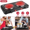Wilytyres Electric Hot Plate, 2000W Infrared 2 Burner, Portable Dual