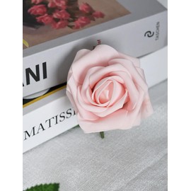 Alifst 25pcs Artificial Flower，Real Touch Artificial Foam Roses Decoration DIY for Wedding Bridesmaid Bridal Bouquet Centerpieces Party-Blush