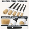 Car Detailing Brush Set, 5-Piece Boar Hair Car Cleaning Brushes
