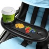 volumoon Universal Pram Tray with Drink Holder, Adjustable Snack Tray