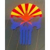 Avery Dennison Punisher Skull Arizona Flag Distressed Punisher Skull Sticker