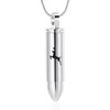 Deer Bullet Cremation Urn Necklace for Ashes Stainless Steel Memorial