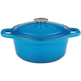 Berghoff Neo Cast Iron Stockpot with a Lid, Blue, 3-Qt.