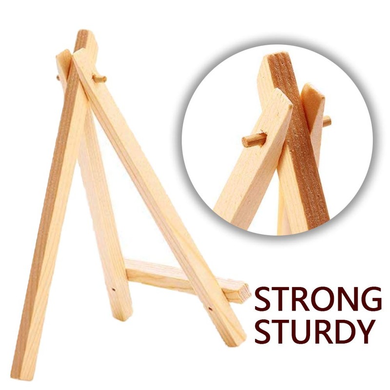2 Pcs Mini Wooden Artist Triangle Easels Wooden Desktop Easel
