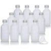 JUVITUS 2 oz Frosted Clear Glass Boston Round Bottle with