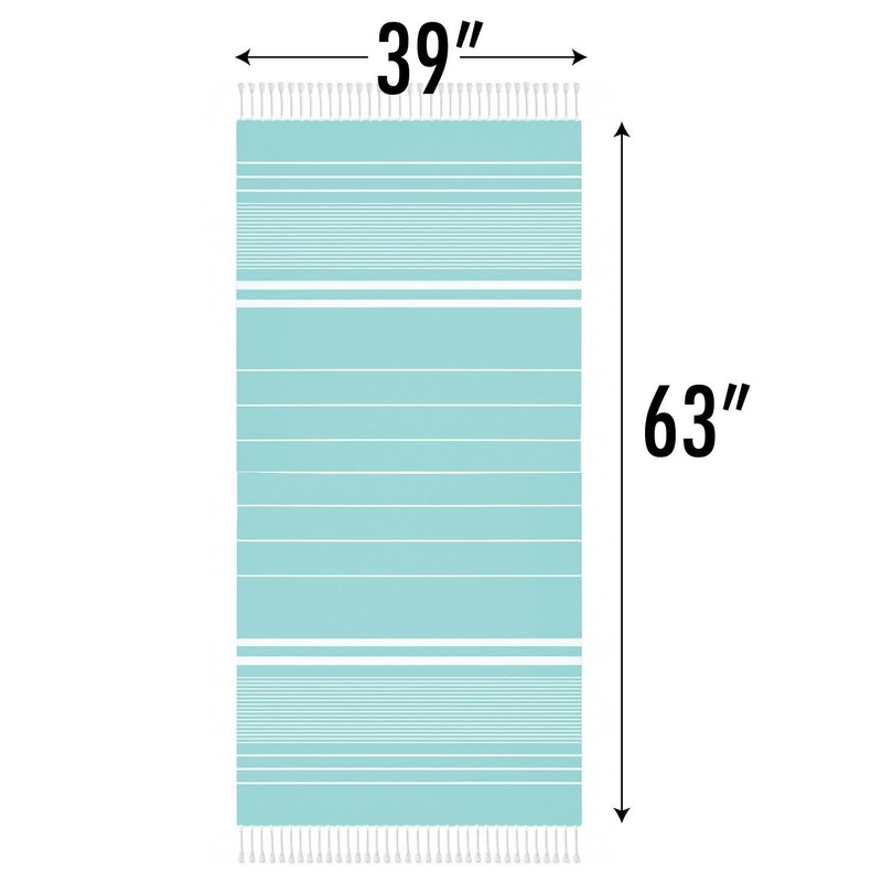 SUNSPUN LINENS Turkish Beach Towel, 39x63in Extra Large Quick Dry