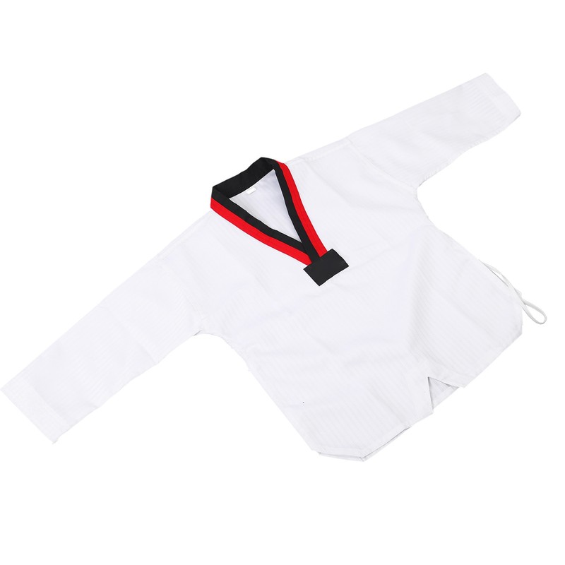 Taekwondo Uniform Striped Model Polyester Cotton with Belt Martial Arts