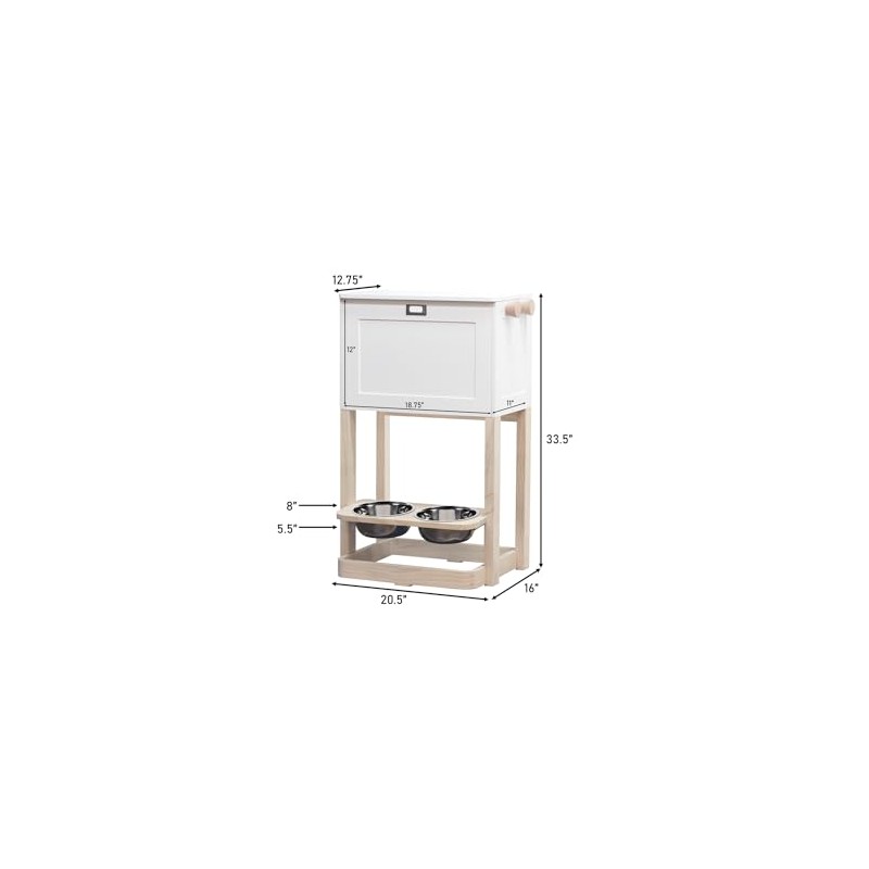zoovilla Parlor Pet Feeder Station, White
