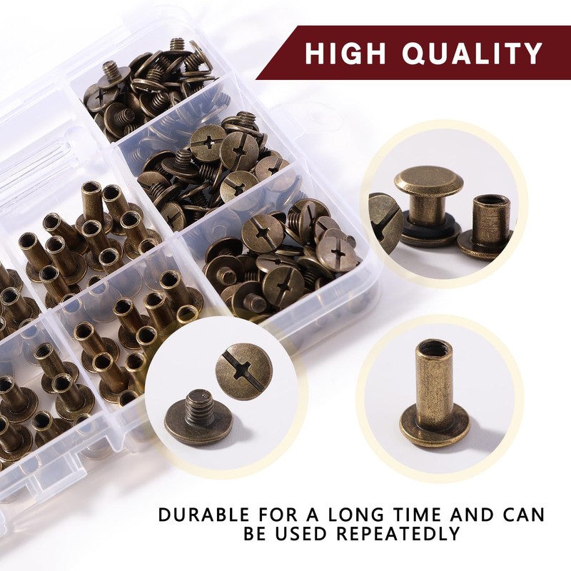 YIXISI 100 Set M5 x 5/8/10/12 mm Chicago Binding Screws