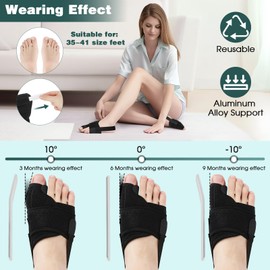 Oupuven 2× Hallux Valgus Korrektur mit 4x Zehenspreizer,Hallux Valgus Schiene Bandage mit Rutschfester Gurt,Hallux Schiene für Tag und Nacht,Einheitsgröße für Frauen & Männer