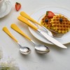 DINYWOW 20-Pieces yellow Silverware Sets for 4,Blue Handle Stainless Steel