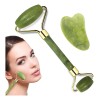 Kit Cuidado Facial Rodillo Jade Y Guasha Masaje Facial 2pz