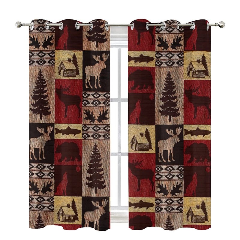 INSFBRB Rustic Cabin Curtains for Bedroom - Vintage Farmhouse Hunting
