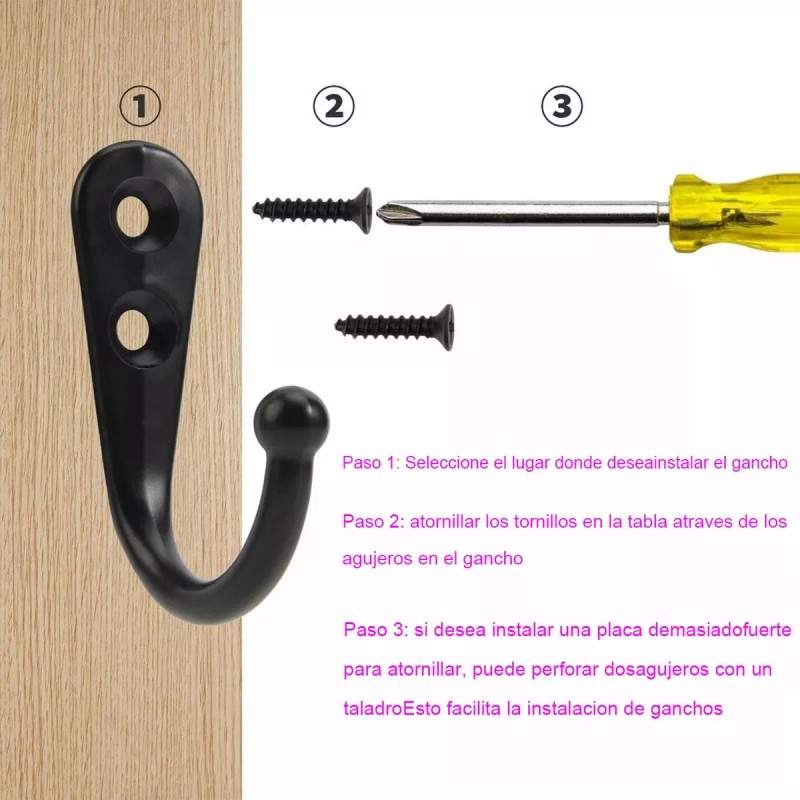 Generic Gancho Perchero Colgador Pared Organizador 50 Pcs
