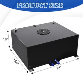 20 Gallon Fuel Cell Fuel Tank 80L Universal Aluminum Racing Street Drift Strip Fuel Gas Tank with Level Sensor - Black