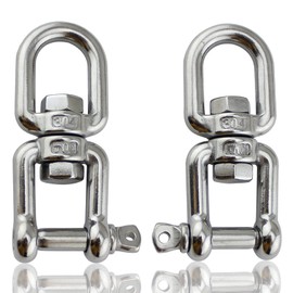 Basetousual 2 Pieces Stainless Steel Swivel Swivel Swivel 304 Stainless Steel Swivel Swivel Swivel M8 for Hanging Chair Sandbag Industrial Travel Fishing Mountaineering Tools