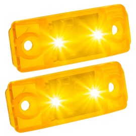 Command Electronics 12V LED Surface Mount Clearance Light – Modern OEM RV, Truck, & Trailer Side Marker – Sealed Polycarbonate Lens – CSA Certified for the US and Canada – Amber – 2-Pack
