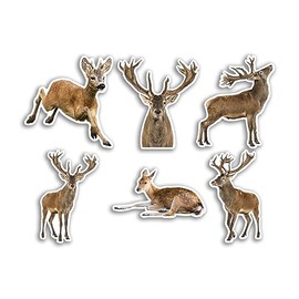 6 x 10cm Deer Vinyl Stickers - Roe Reindeer Funny Animal Pattern Nature Pets Face Wild Girls Boys Travel Scrapbooking #80819