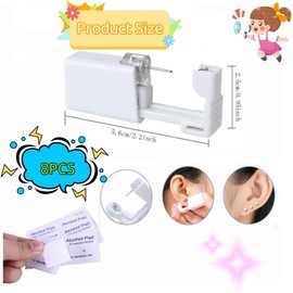 Ear Piercing Kit-8PCS Ear Piercing Tool Kits with Stud Earrings Portable Ear Gun Set Safety Ear Piercing Kit for Piercing Kit Piercing Tool for Men Women