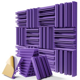 12 Pack Sound Proof Foam Panels for Walls, 12" x 12" x 2" Self-Adhesive Acoustic Panels, High-Density Soundproof Wall Panels for Studio Home and Ceilings (Purple)