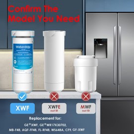 Waterdrop XWF Replacement for GE® XWF Refrigerator, GE® XWF Water Filter, WR17X30702, 1 Filter (Not XWFE®)