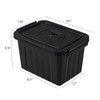 Ysmiltion 6 Quarts Black Plastic Storage Bins, Latching Box with