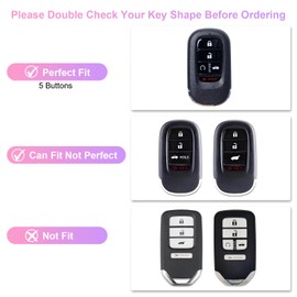 Dargoose Key Fob Cover for Honda Civic 2025 2024 2023 Pink Purple Car Keys Case Fit for CRV Accord Pilot HRV 5 Button Silicone Keychain TPU 2 Pack