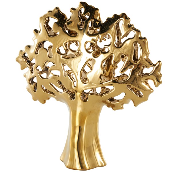 Deco 79 Ceramic Tree Decorative Sculpture Glossy Home Decor Statue