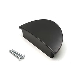 Susenya Black Cabinet Pulls,1-Pack, Cabinet Edge Pull 2.52" Hole Centers(C to C) Cabinet Finger Pull with Mounting Hardware Half Moon Cabinet Pulls Zinc Alloy Semicircle Pull Cup Pulls for Cabinets