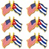 6/ Pack -American Cuban Friendship Flag Pins Bulk -1.4” Metal