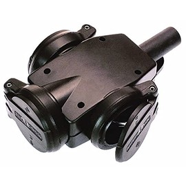 as - Schwabe 3-Way NF 2P+T 230V / 16A - Power Strip Made of Reinforced Rubber - Suitable for Construction Sites / Industry / Home - IP44 - Made in Germany I 860455