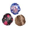 Healvian 3pcs Wide-brimmed Satin Sleep Cap for Women Stylish Hair