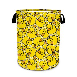 Yellow Duck Laundry Basket Foldable,Cartoon Cute Tote Bag Large Storage Baskets Waterproof Portable Storage Bag.For Bathroom/Laundry Storage/Bedroom