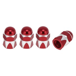 HEROFFIX 4 Pcs Mushroom Shape Tire Valve Stem Caps Decorative Tyre Valve Dust Covers 7x23mm Red Aluminum Alloy