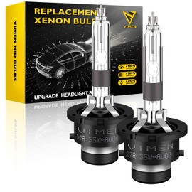 Vimen D2R HID Bulbs, 8,000K, 35W, Genuine Replacement HID Lights, 12V, Car Headlights, High Luminance HID Bulbs, 2-Piece Set
