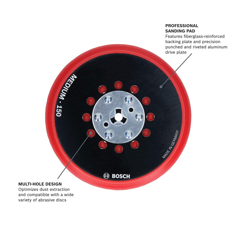 BOSCH RSM6045 6 in. Medium Hook-and-Loop Multi-Hole Sanding Pad