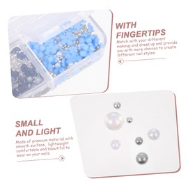 BIUDECO Flower Nail Charms Set of 6-Compartment Box 3D Resin Nail Art Decorations for Women Girls