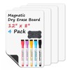 Magnetic Whiteboard for Fridge, 4-Pack Dry Erase Boards (12×8 in)