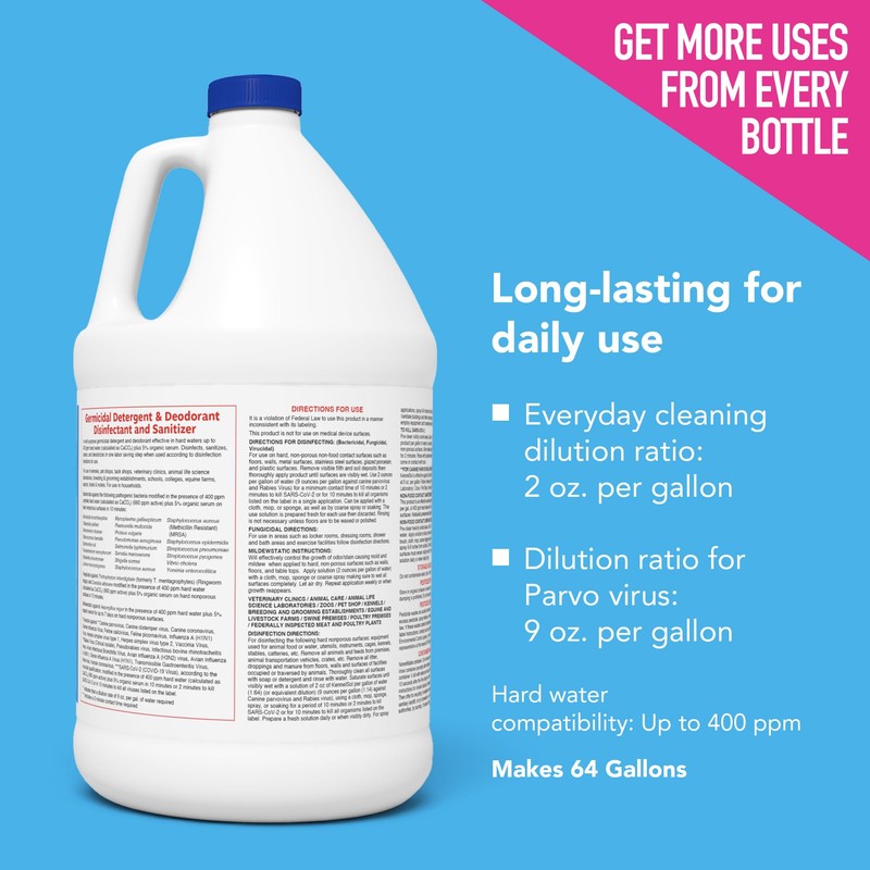 ATP KennelSol 1-Step Kennel Cleaner - 1 Gallon Liquid Disinfectant,