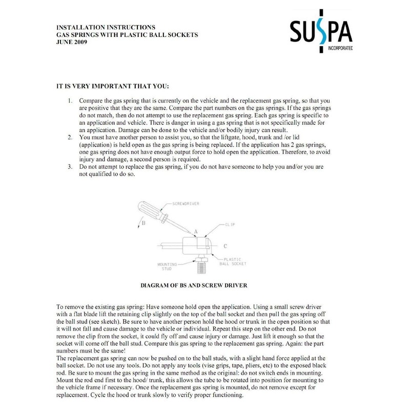 SUSPA C16-04270 Gas Spring (set of 2)