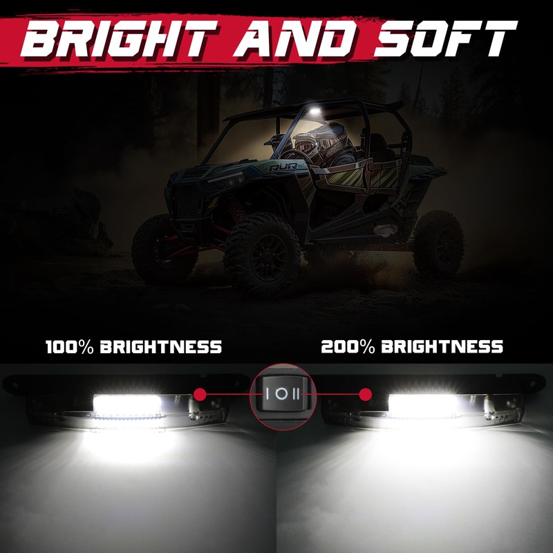 OFFROADTOWN UTV Dome Light Universal Roll Bar Mount Dome LED