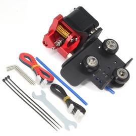 Zeberoxyz Direct Drive Upgrade Support Aluminium Plate with 3 Pieces Pulleys with Dual Gear Extruder with Stepper Motor Kit Only for CR-10S Pro V2 (Double Gear Extruder + Motor Kit)